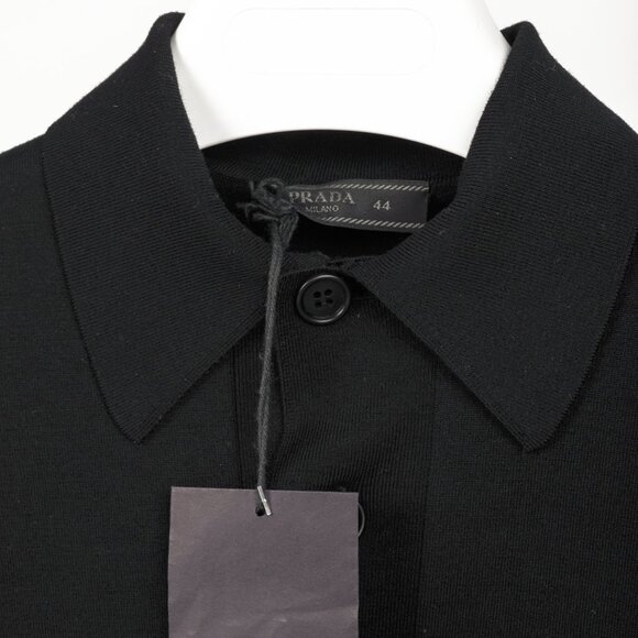 Prada AW/18 Nero Logo Oversized Knit Polo - Picture 7 of 13